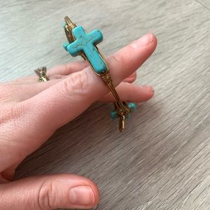 Turquoise Cross Bracelet